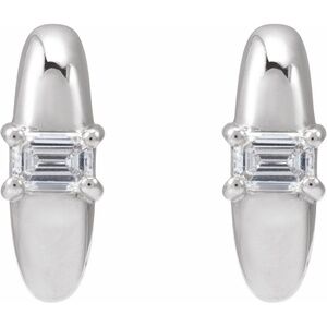 14K White 1/3 CTW Lab-Grown Diamond 13.4 mm Hoop Earrings